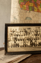 Vintage 1938 Woburn High School yard-long panoramic photograph in a long black wooden frame.
